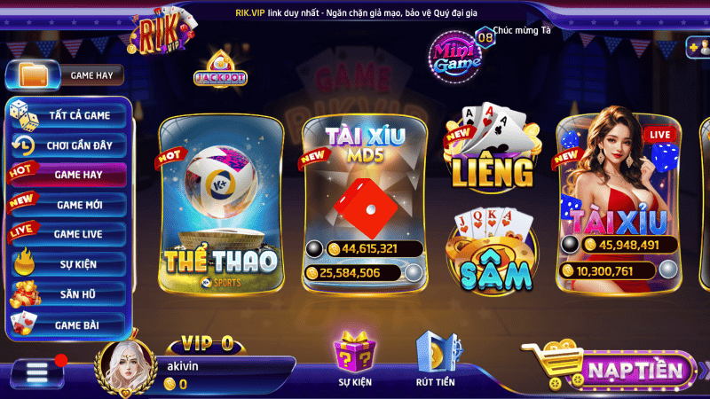 Những sảnh game hấp dẫn chỉ có tại cổng game Rikvip Những sảnh game hấp dẫn chỉ có tại cổng game Rikvip